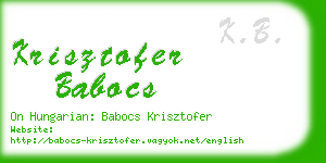 krisztofer babocs business card